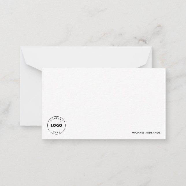 Simple Logo Minimalist Black White Business Card (Front)