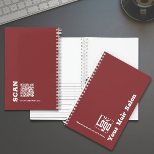 Simple Logo Motto Burgundy White Hair Salon Notebook