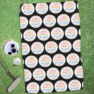 Simple Logo or Photo Repeating Pattern Golf Towel
