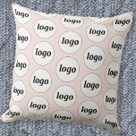 Simple Logo Pattern Blush Pink Cushion<br><div class="desc">Simple minimalist logo design to foster brand loyalty and promote your small business.  Replace the logo with your own and change the background colour in the Design Tool to customise.</div>
