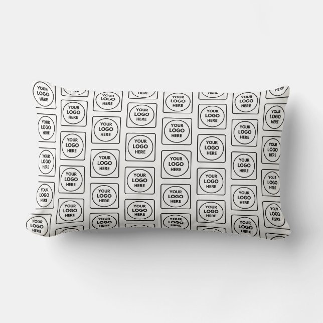Simple Logo Pattern Business Branding Lumbar  Cushion (Front)
