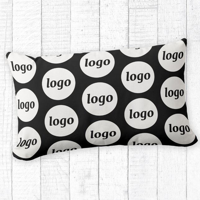 Simple Logo Pattern Business Promotional Black Lumbar Cushion (Simple logo pattern business promotional pillow)