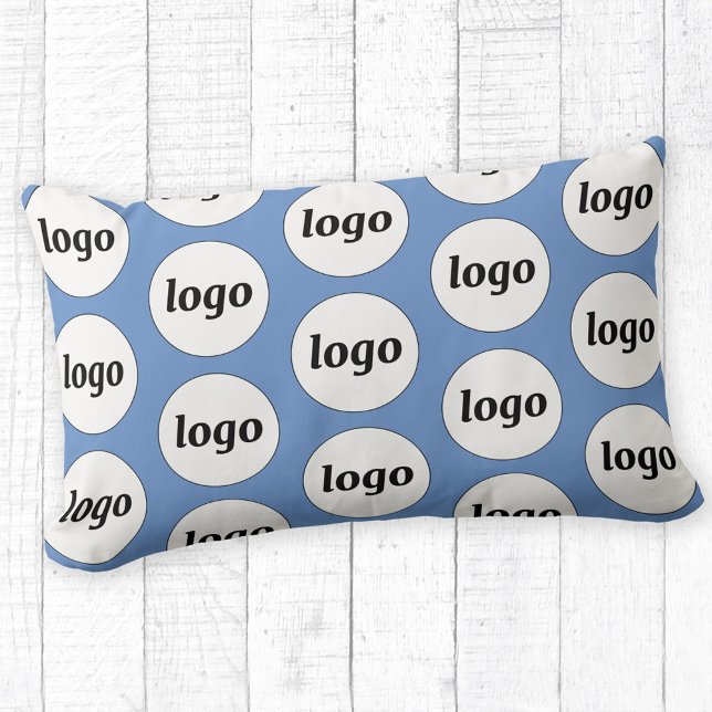 Simple Logo Pattern Business Promotional Blue Lumbar Cushion (Simple logo pattern business promotional branding pillow)