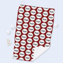 Simple Logo Pattern Business Promotional Burgundy Golf Towel