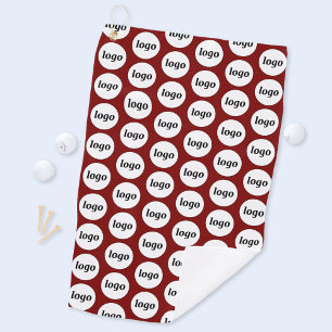 Simple Logo Pattern Business Promotional Burgundy Golf Towel