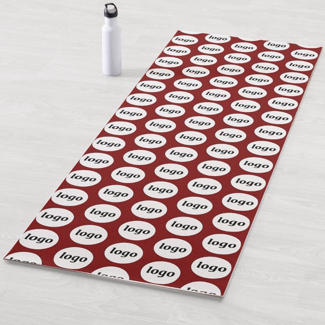 Simple Logo Pattern Business Promotional Dark Red Yoga Mat (Simple logo pattern business branding promotional yoga mat)