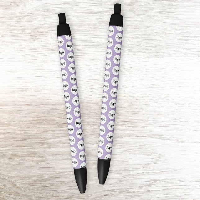 Simple Logo Pattern Business Promotional Lilac Black Ink Pen (Simple logo pattern business promotional pens, ideal for trade shows, store front and customer promo)
