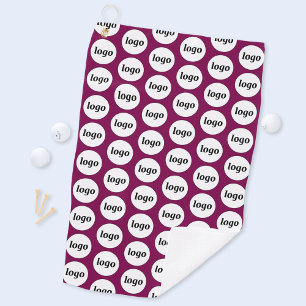 Simple Logo Pattern Business Promotional Magenta Golf Towel