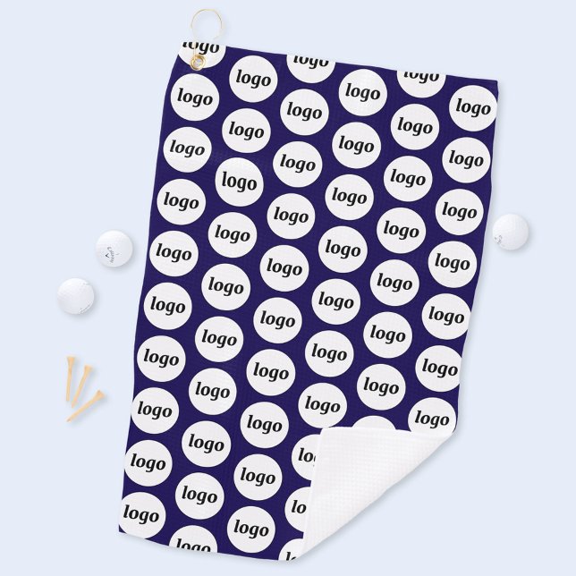 Simple Logo Pattern Business Promotional Navy Blue Golf Towel (Simple logo pattern business promotional golf towel in navy blue)