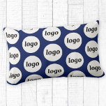 Simple Logo Pattern Business Promotional Navy Blue Lumbar Cushion<br><div class="desc">Simple minimalist logo design to foster brand loyalty and promote your small business. Replace the logo with your own and change the background colour in the Design Tool to customise. Use them in your business, hotel, cafe, restaurant, office or store front, or sell or give them away to your customers...</div>