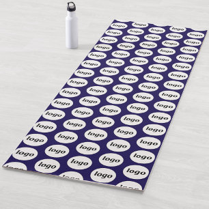 Simple Logo Pattern Business Promotional Navy Blue Yoga Mat