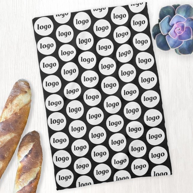 Simple Logo Pattern Business Promotional Tea Towel (Logo pattern business branding promotional kitchen tea towel)