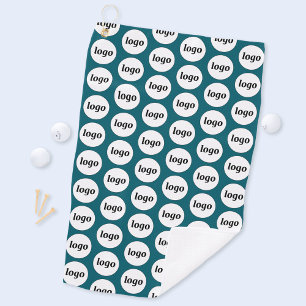 Simple Logo Pattern Business Promotional Teal Gree Golf Towel