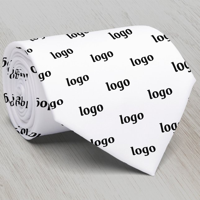 Simple Logo Pattern Business Tie (Simple logo pattern business branding promotional neck tie for trade shows or staff employee uniform)