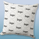 Simple Logo Pattern Cushion<br><div class="desc">Simple minimalist logo design to foster brand loyalty and promote your small business.  Replace the logo with your own and change the background colour in the Design Tool to customise.</div>