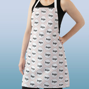 Simple Logo Pattern Promotional Blush Pink Apron