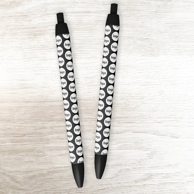 Simple Logo Pattern Promotional Business Black Ink Pen (Simple logo pattern business promotional pens, ideal for trade shows, store front and customer promo)