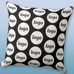 Simple Logo Pattern Promotional Business Cushion<br><div class="desc">Simple minimalist logo design to foster brand loyalty and promote your small business.  Replace the logo with your own and change the background colour in the Design Tool to customise.</div>