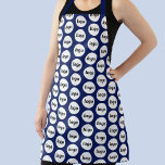 Simple Logo Pattern Promotional Navy Blue Apron<br><div class="desc">Simple minimalist logo design to foster brand loyalty and promote your small business.  Replace the logo with your own and change the background colour in the Design Tool to customise.  Perfect for business parties and events,  or for your garden,  art,  craft,  cafe,  restaurant,  catering or bakery business.</div>