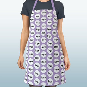 Simple Logo Pattern Promotional Pastel Lilac Apron