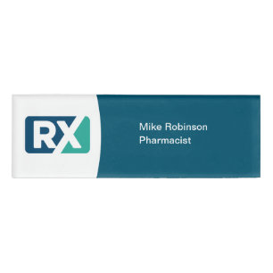 Simple Logo Pharmacist Pharmacy Name Tags