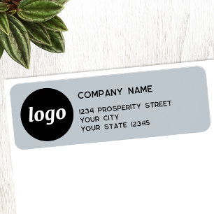 Simple Logo Powder Blue Company Return Address
