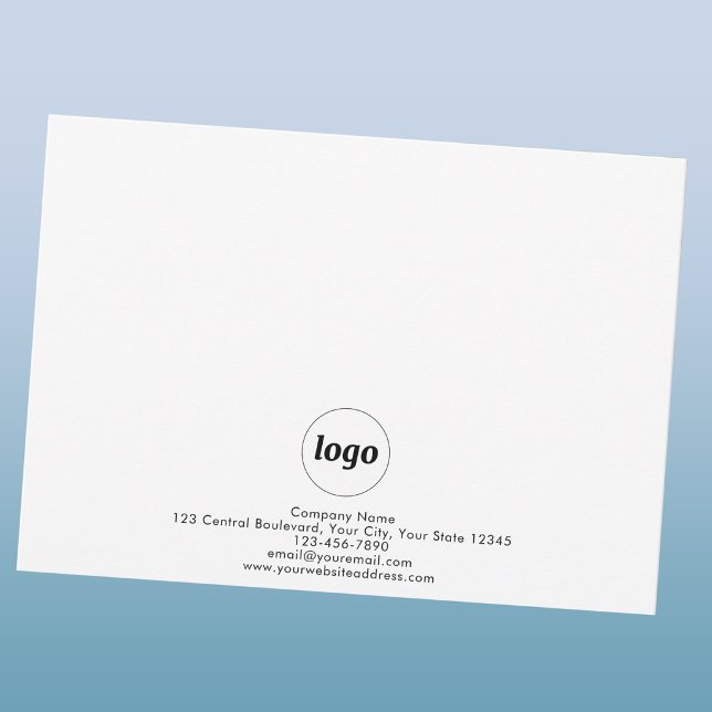 Simple Logo Professional Card (Simple logo with custom text business branding promotional note card stationery)