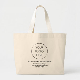 Simple Logo Promotional Bag, Business or Shop, Large Tote Bag