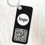 Simple Logo QR Code Business Black and White Key Ring<br><div class="desc">Add your own logo and QR code to this striking minimalist professional design.   Great for employee branding,  or as a promotional product for your employees,  clients and customers.</div>