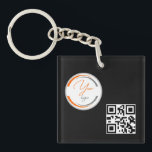 Simple Logo QR Code Business Black Key Ring<br><div class="desc">Add your own logo and QR code to this striking minimalist professional design. Great for employee branding, or as a promotional product for your employees, clients and customers.</div>
