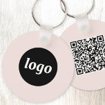Simple Logo QR Code Business Blush Pink<br><div class="desc">Add your own logo and QR code to this striking minimalist professional design.   Great for employee branding,  or as a promotional product for your employees,  clients and customers.</div>