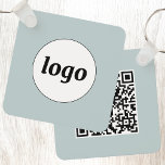 Simple Logo QR Code Business Key Ring<br><div class="desc">Add your own logo and QR code to this striking minimalist professional design. Change the background colour in the Design Tool, or email squirrell@rocketmail.com for assistance with colour changes. Great for employee branding, or as a promotional product for your employees, clients and customers. Ideal for a trade show or corporate...</div>