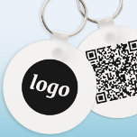Simple Logo QR Code Business Promotional Key Ring<br><div class="desc">Add your own logo and QR code to this striking minimalist professional design.   Great for employee branding,  or as a promotional product for your employees,  clients and customers.</div>