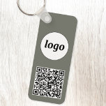 Simple Logo QR Code Business Sage Green Key Ring<br><div class="desc">Add your own logo and QR code to this striking minimalist professional design.   Great for employee branding,  or as a promotional product for your employees,  clients and customers.</div>