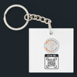 Simple Logo QR Code Business White Key Ring<br><div class="desc">Add your own logo and QR code to this striking minimalist professional design. Great for employee branding,  or as a promotional product for your employees,  clients and customers.</div>