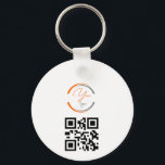 Simple Logo QR Code Business White Key Ring<br><div class="desc">Add your own logo and QR code to this striking minimalist professional design. Great for employee branding,  or as a promotional product for your employees,  clients and customers.</div>