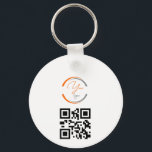 Simple Logo QR Code Business White Key Ring<br><div class="desc">Add your own logo and QR code to this striking minimalist professional design. Great for employee branding,  or as a promotional product for your employees,  clients and customers.</div>
