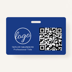 Simple Logo QR Code Employee ID Badge