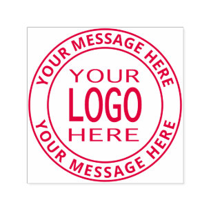 Simple Logo Replacement & Bold Customisable Text Self-inking Stamp