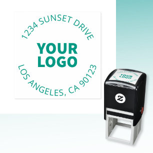Simple Logo Replacement & Customisable Text Self-inking Stamp