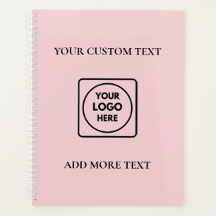 Simple Logo Text Blush Pink Branding Planner