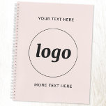 Simple Logo Text Blush Pink Planner<br><div class="desc">Simple logo and custom text design to foster brand loyalty and promote your small business. Replace the logo with your own, and change or delete the top and lower text on the front to customise. Perfect for using in your business, for promotional purposes and to give to employees, customers and...</div>
