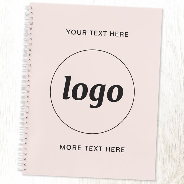 Simple Logo Text Blush Pink Planner (Logo custom text business promotional planner)