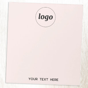 Simple Logo Text Business Promotional Blush Pink Notepad