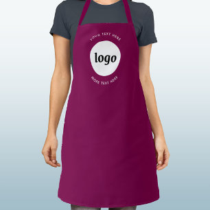 Simple Logo Text Business Promotional Magenta Pink Apron