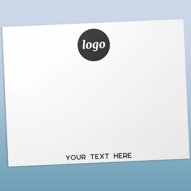 Simple Logo Text Business Promotional Notepad (Simple logo with custom text business branding promotional notepad)