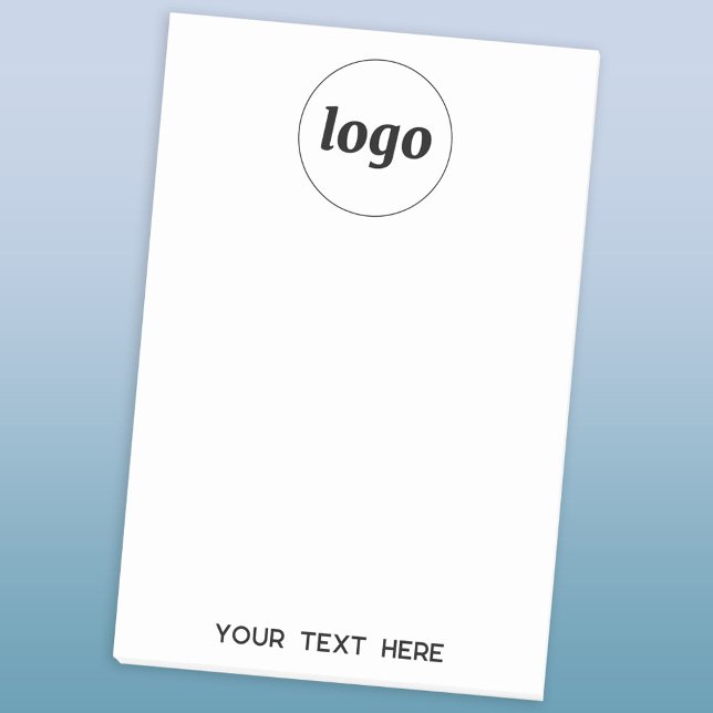Simple Logo Text Business Promotional Post-it Notes (Logo with custom text business promotional Post-It sticky notes)