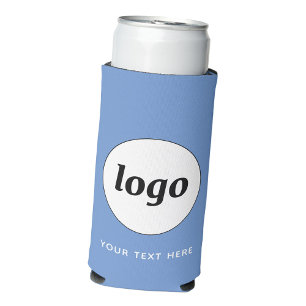 Simple Logo Text Business Promotional Sky Blue Seltzer Can Cooler
