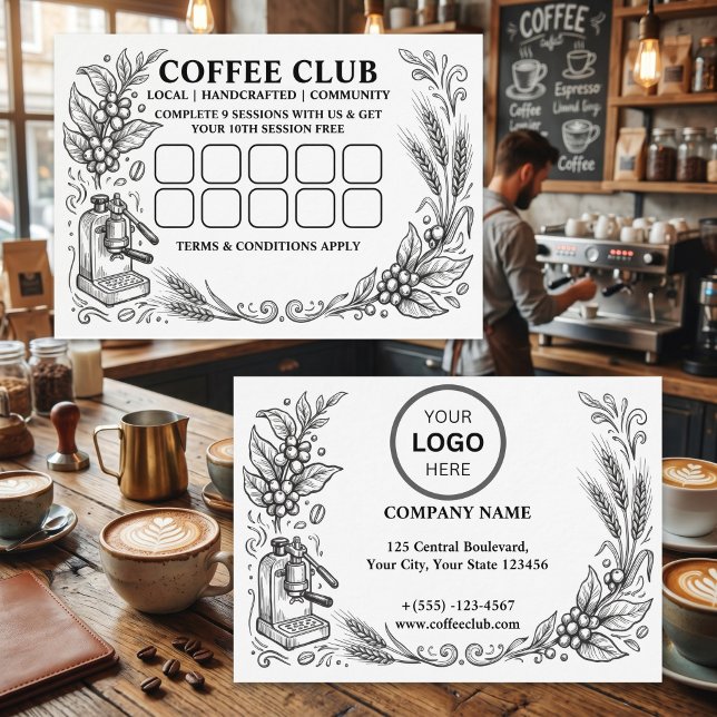 Simple Logo & Text Loyalty Punch Card (Creator Uploaded)