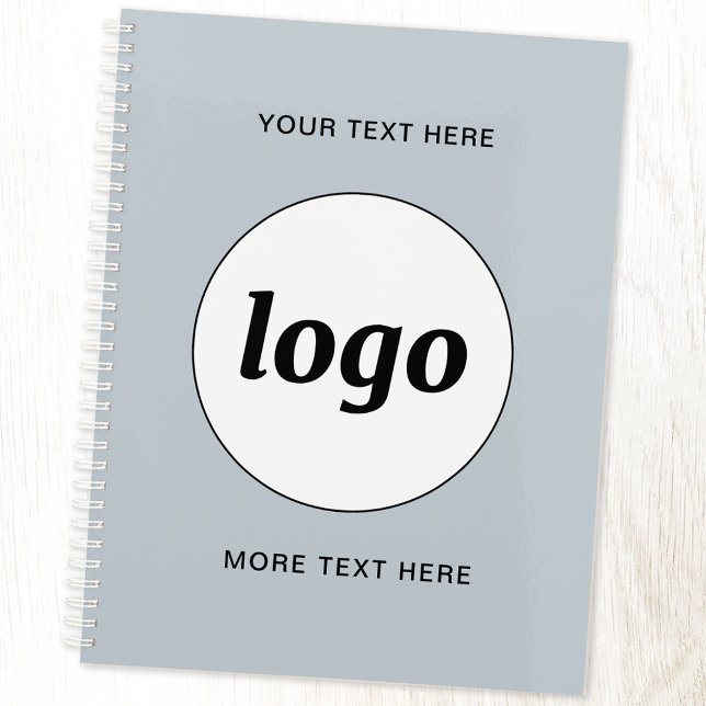 Simple Logo Text Powder Blue Planner (Logo and custom text professional business promotional planner)